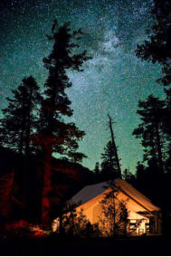 Camping under stars